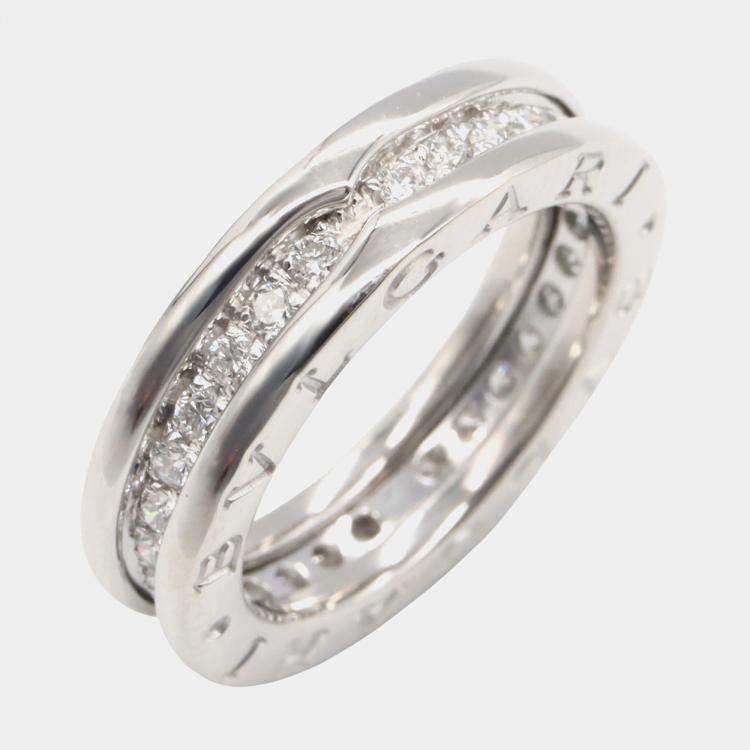 Pre Owned Bvlgari B.Zero1 18K White Gold, Diamond Ring EU 49