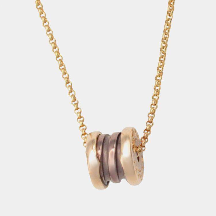 Pre Owned Bvlgari B.Zero1 18K Rose Gold, Ceramic Necklace