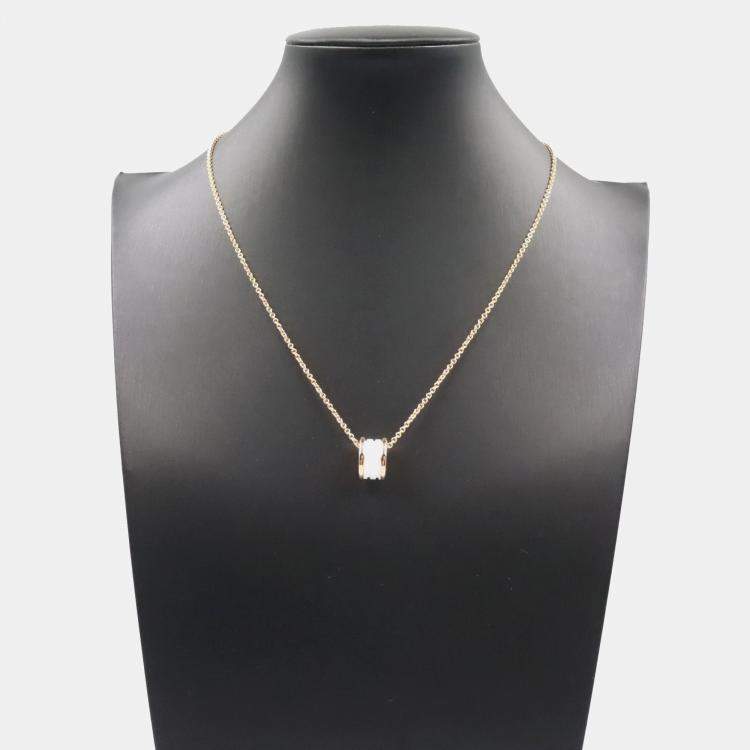 Pre Owned Bvlgari B.Zero1 18K Rose Gold, Ceramic Necklace
