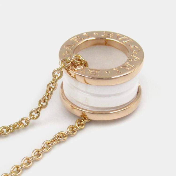 Pre Owned Bvlgari B.Zero1 18K Rose Gold, Ceramic Necklace