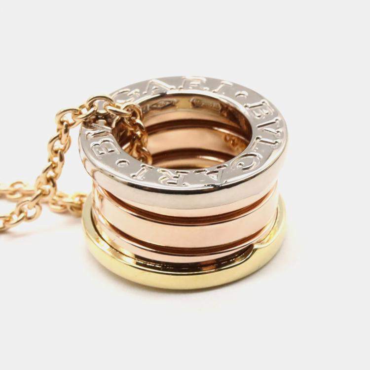 Pre Owned Bvlgari B.Zero1 18K Yellow, Rose, White Gold Necklace