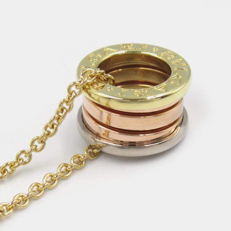 Pre Owned Bvlgari B.Zero1 18K Yellow, Rose, White Gold Necklace