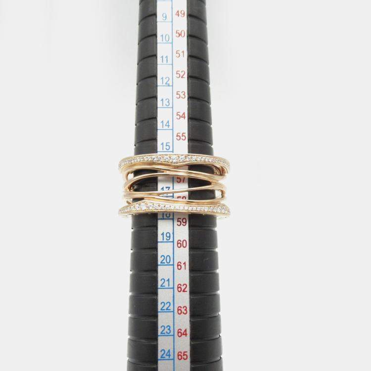 Pre Owned Bvlgari B.Zero1Design Legend 18K Pink Gold Diamond Ring EU 59