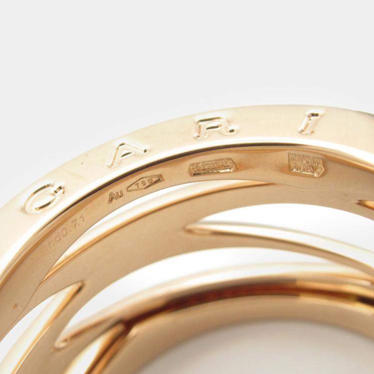 Pre Owned Bvlgari B.Zero1Design Legend 18K Pink Gold Diamond Ring EU 59