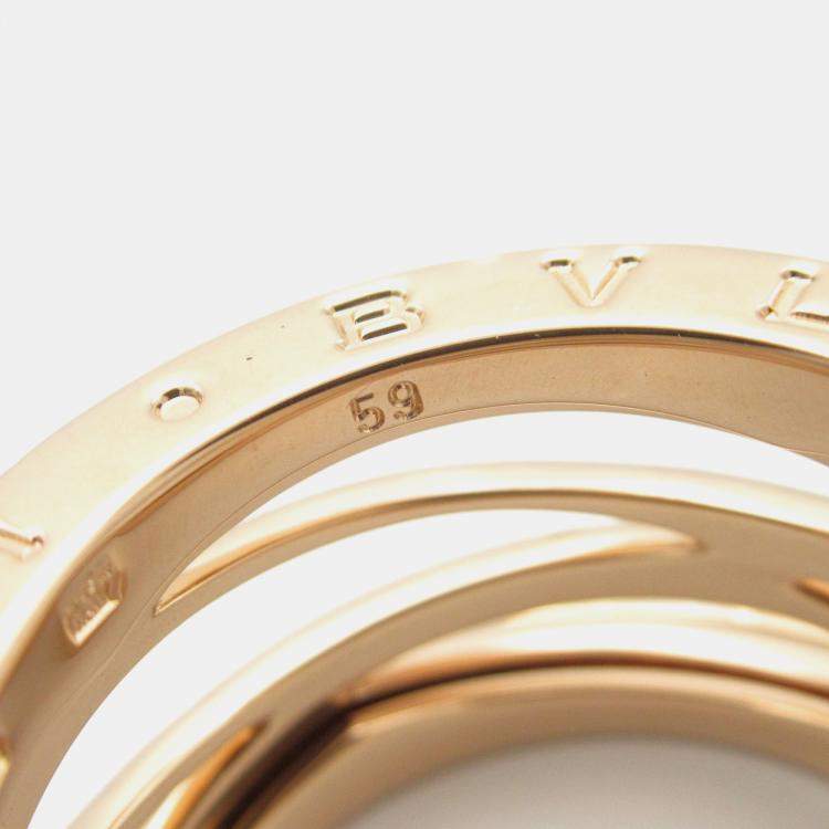 Pre Owned Bvlgari B.Zero1Design Legend 18K Pink Gold Diamond Ring EU 59