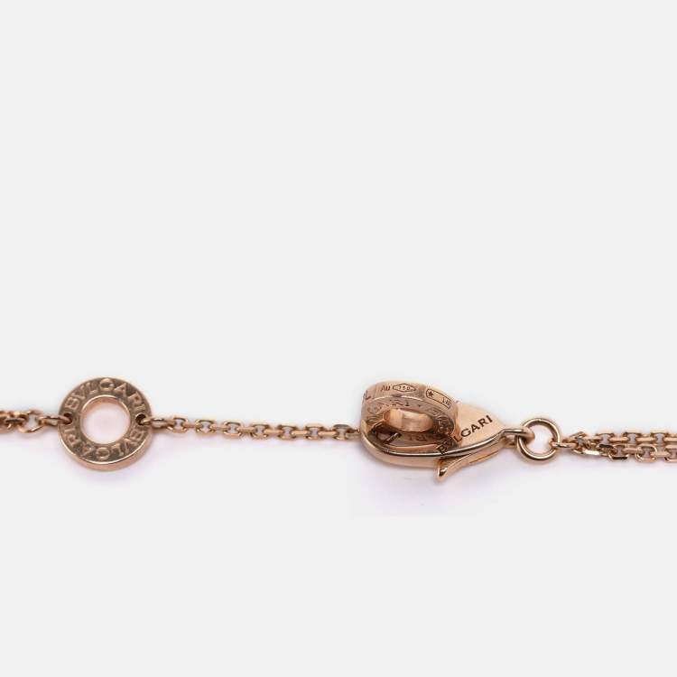 Pre Owned Bvlgari Divas' Dream Mother of Pearl 18k Rose Gold Charm Bracelet ML