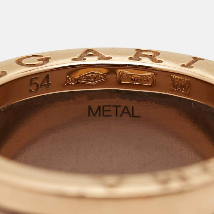Pre Owned Bvlgari B.Zero1 4-Band Metal 18k Rose Gold Band Ring Size 54