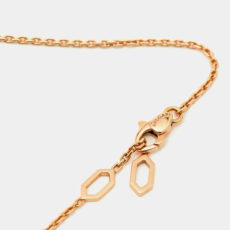 Pre Owned Bvlgari Serpenti Seduttori Diamond Malachite Blue Sapphire 18K Rose Gold Pendant Necklace