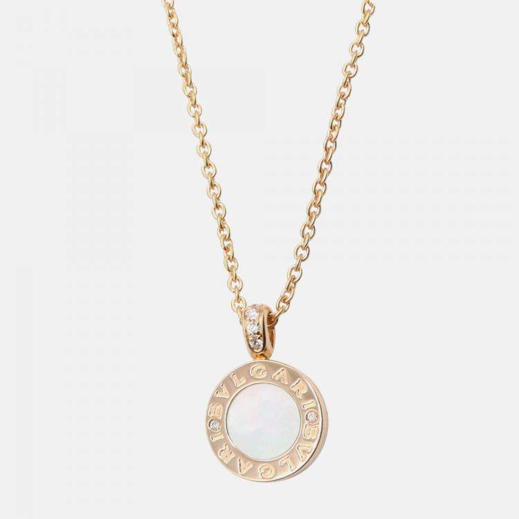 Pre Owned Bvlgari 18K Rose Gold, Diamond Pendant Necklace