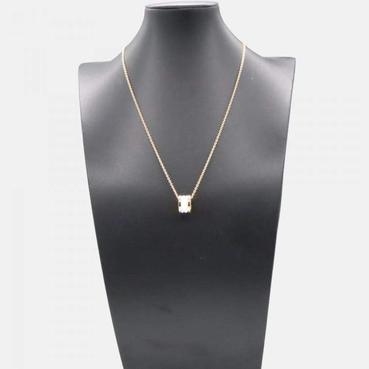 Pre Owned Bvlgari B.Zero1 18K Rose Gold and Ceramic Pendant Necklace