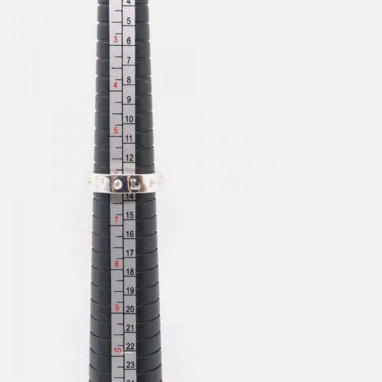 Pre Owned Bvlgari 18K White Gold and Diamond Band Ring EU 53