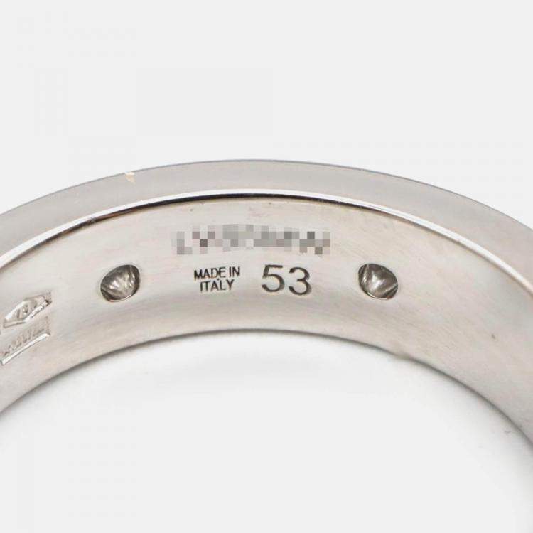 Pre Owned Bvlgari 18K White Gold and Diamond Band Ring EU 53