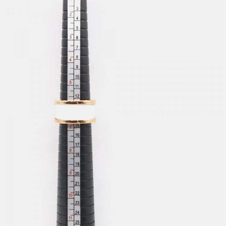Pre Owned Bvlgari B.Zero1 18K Rose Gold and Ceramic Band Ring EU 54