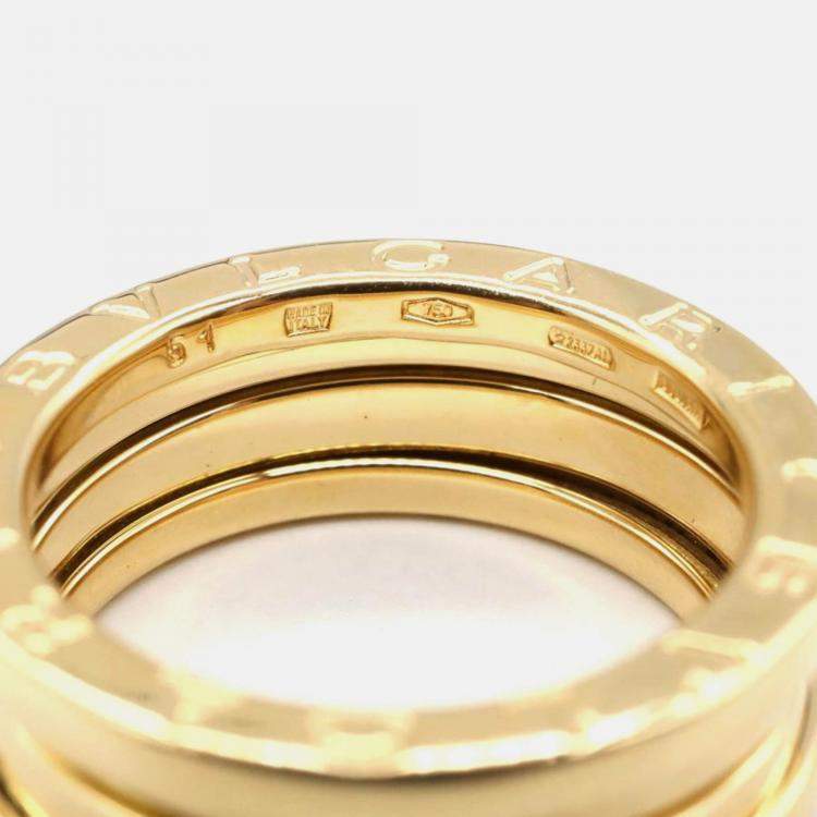 Pre Owned Bvlgari B.Zero1 18K Yellow Gold Band Ring EU 51