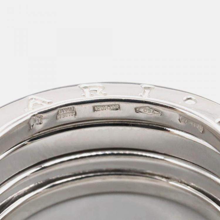 Pre Owned Bvlgari B.Zero1 18K White Gold Band Ring EU 51