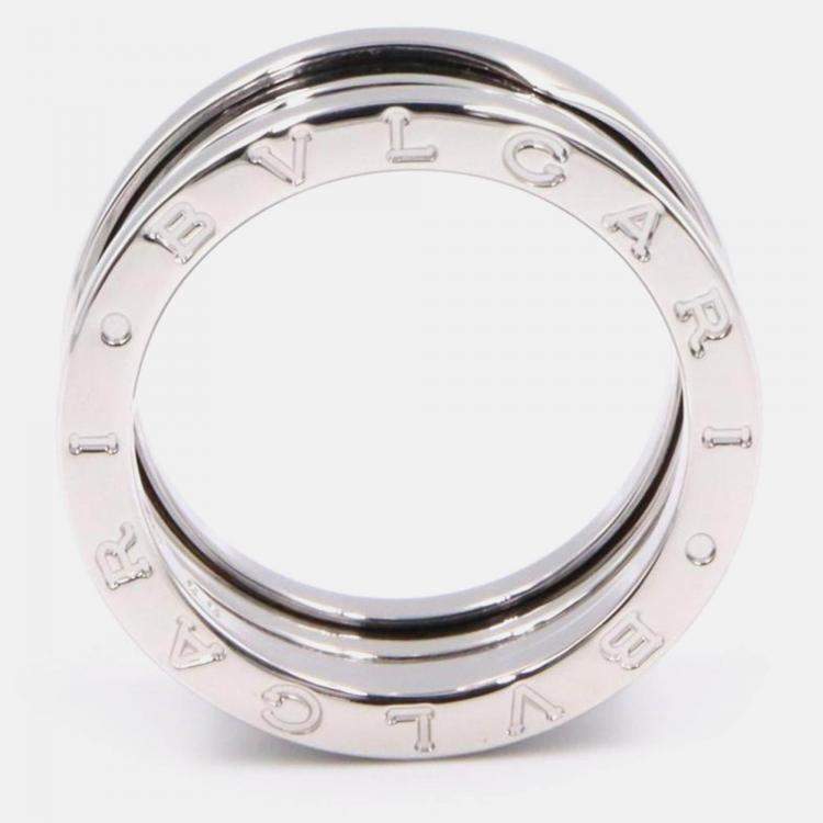 Pre Owned Bvlgari B.Zero1 18K White Gold Band Ring EU 55