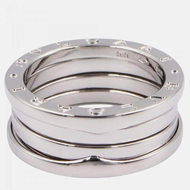 Pre Owned Bvlgari B.Zero1 18K White Gold Band Ring EU 55