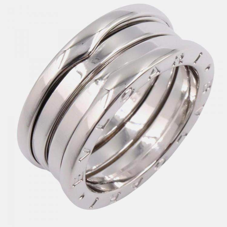 Pre Owned Bvlgari B.Zero1 18K White Gold Band Ring EU 55