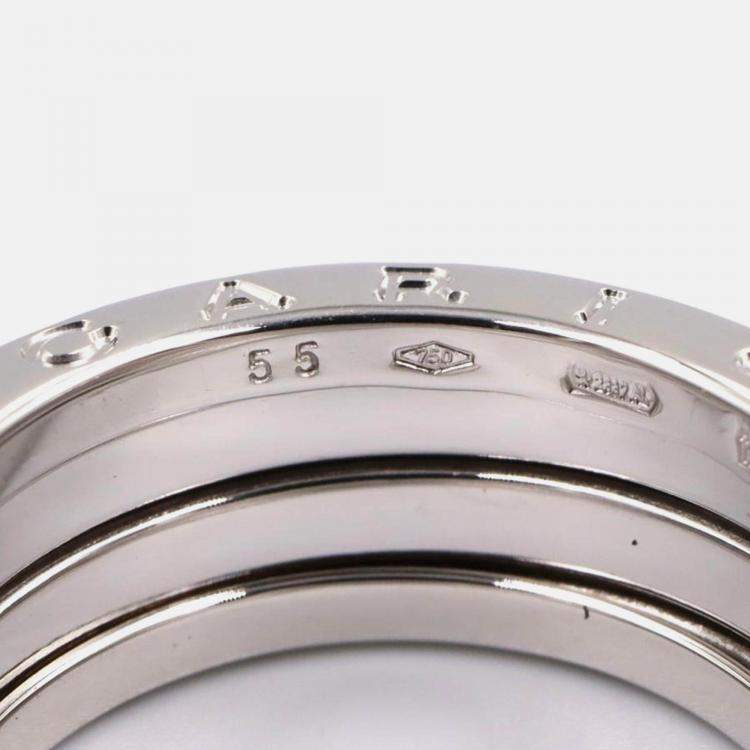 Pre Owned Bvlgari B.Zero1 18K White Gold Band Ring EU 55