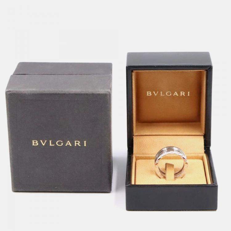 Pre Owned Bvlgari B.Zero1 18K White Gold Band Ring EU 55