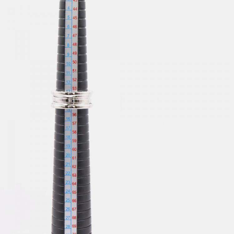 Pre Owned Bvlgari B.Zero1 18K White Gold Band Ring EU 55
