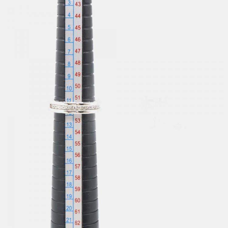 Pre Owned Bvlgari B.Zero1 18K White Gold and Diamond Band Ring EU 52