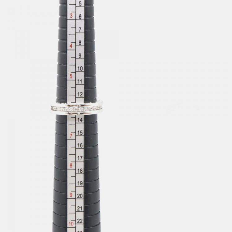 Pre Owned Bvlgari B.Zero1 18K White Gold and Diamond Band Ring EU 52