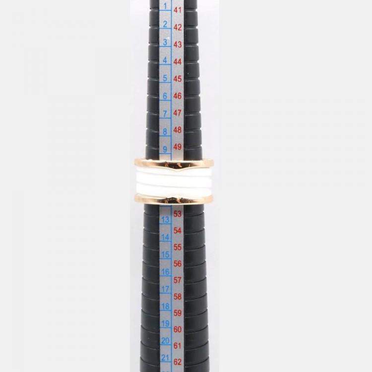 Pre Owned Bvlgari B.Zero1 18K Rose Gold and Ceramic Band Ring EU 53
