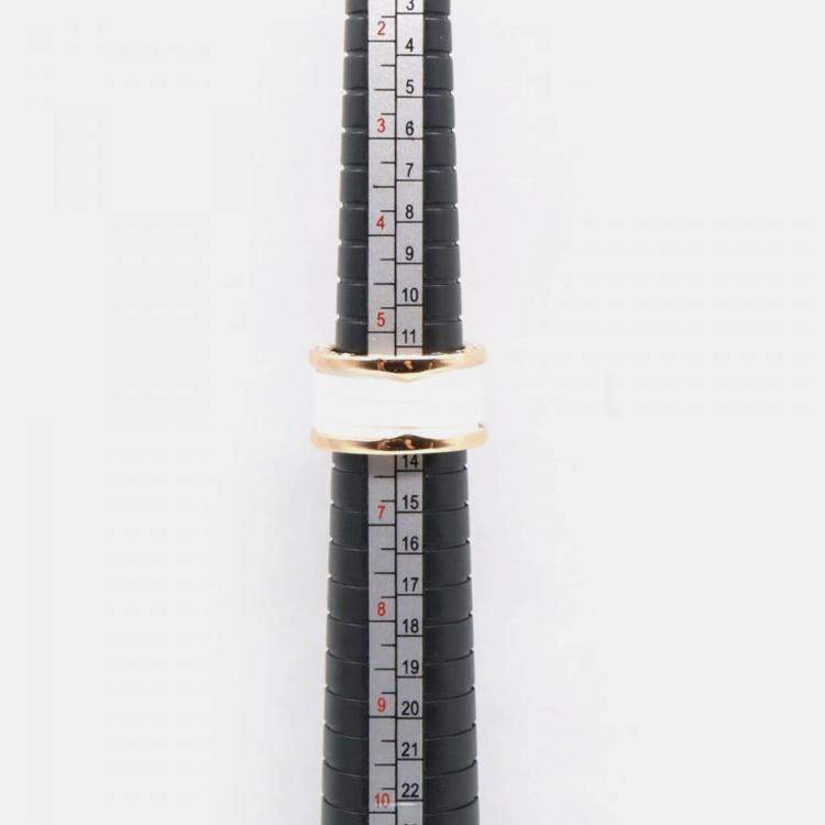 Pre Owned Bvlgari B.Zero1 18K Rose Gold and Ceramic Band Ring EU 53