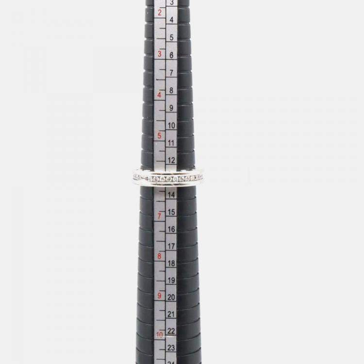 Pre Owned Bvlgari B.Zero1 18K White Gold and Diamond Band Ring EU 52