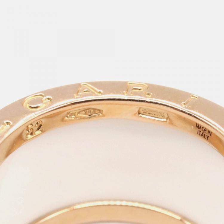 Pre Owned Bvlgari B.Zero1 4-Band 18K Rose Gold, Ceramic Ring EU 52
