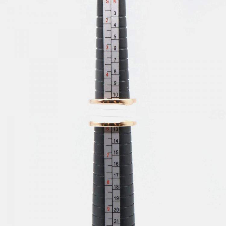 Pre Owned Bvlgari B.Zero1 4-Band 18K Rose Gold, Ceramic Ring EU 52