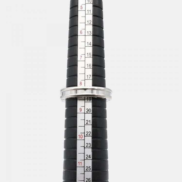 Pre Owned Bvlgari B.Zero1 1-Band 18K White Gold Ring EU 58