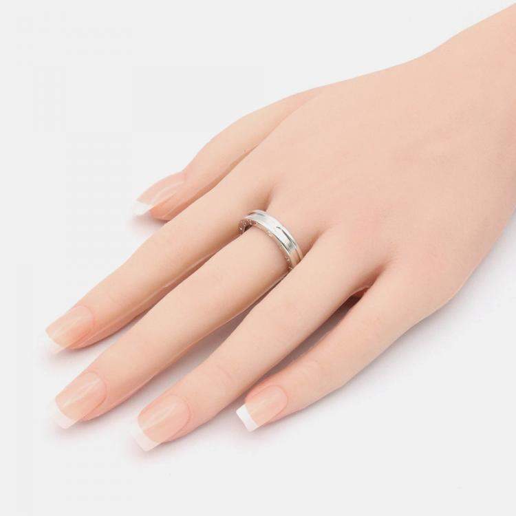 Pre Owned Bvlgari B.Zero1 1-Band 18K White Gold Ring EU 58