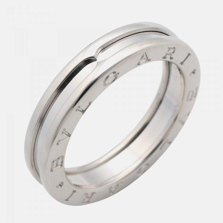 Pre Owned Bvlgari B.Zero1 1-Band 18K White Gold Ring EU 58