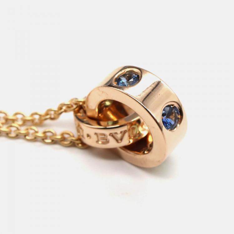 Pre Owned Bvlgari Roman Sorbets 18K Rose Gold Amethyst and Pink Tourmalines Pendant Necklace