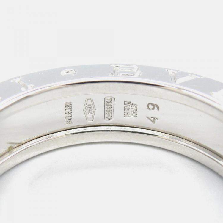Pre Owned Bvlgari B.Zero1 1-Band 18K White Gold Ring EU 49