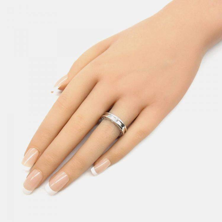 Pre Owned Bvlgari B.Zero1 1-Band 18K White Gold Ring EU 49