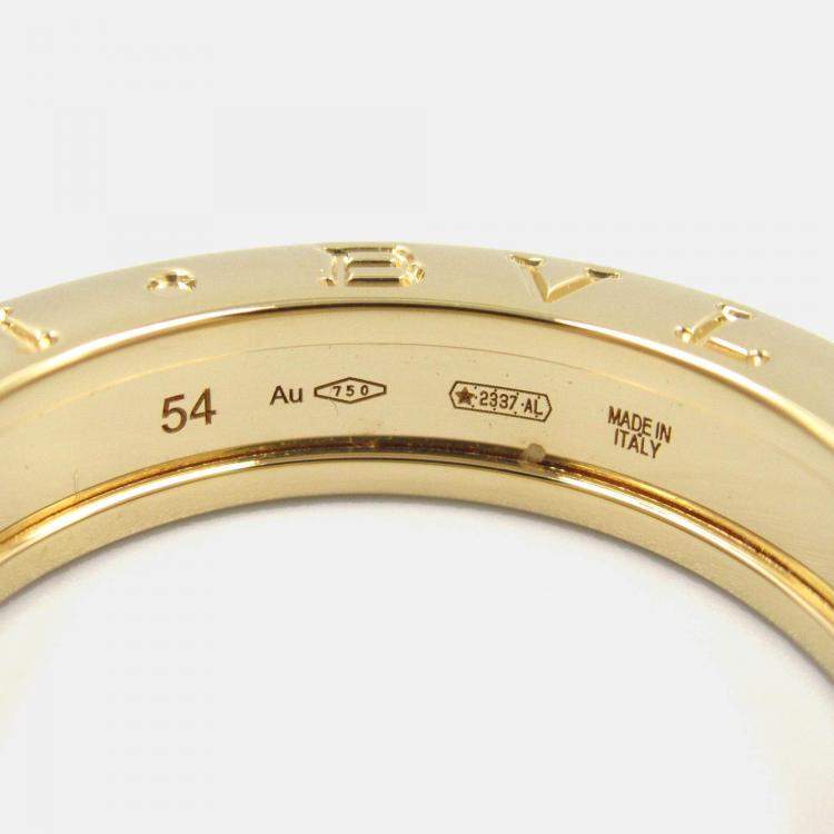 Pre Owned Bvlgari B.Zero1 1-Band 18K Yellow Gold Ring EU 54