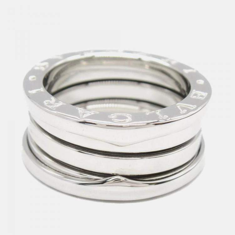 Pre Owned Bvlgari B.Zero1 18K White Gold Ring EU 49