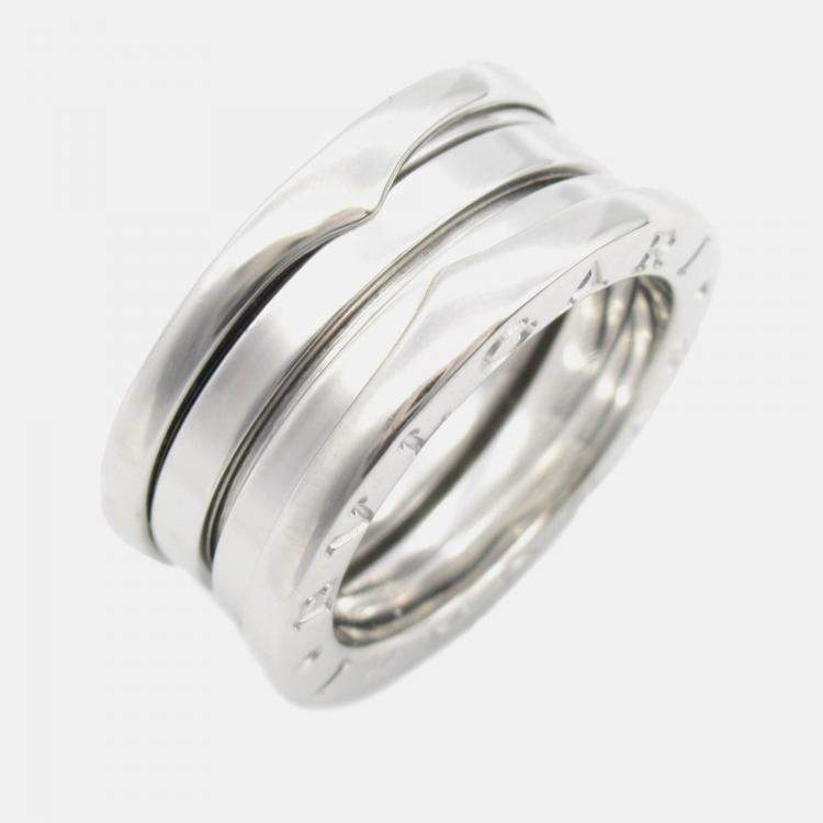 Pre Owned Bvlgari B.Zero1 18K White Gold Ring EU 49