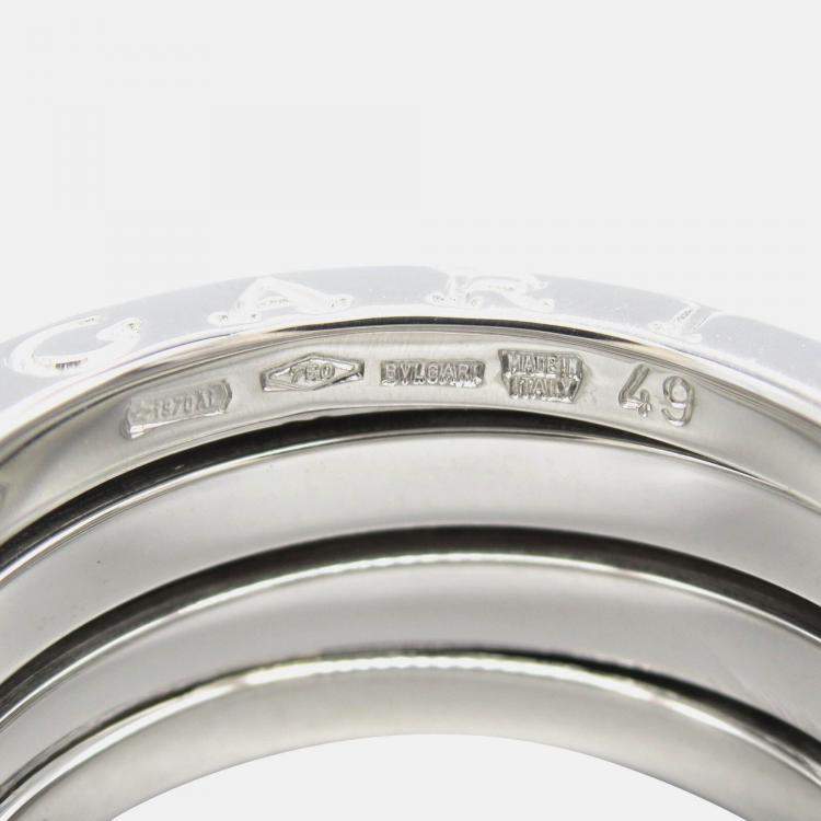 Pre Owned Bvlgari B.Zero1 18K White Gold Ring EU 49