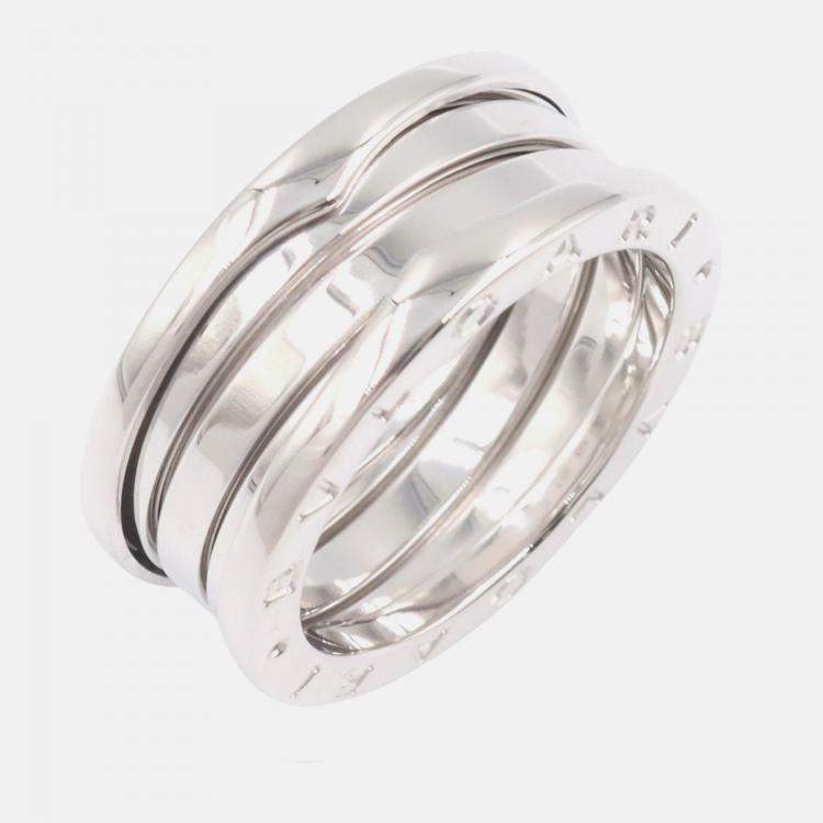 Pre Owned Bvlgari B.Zero1 3-Band White Gold Ring EU 56