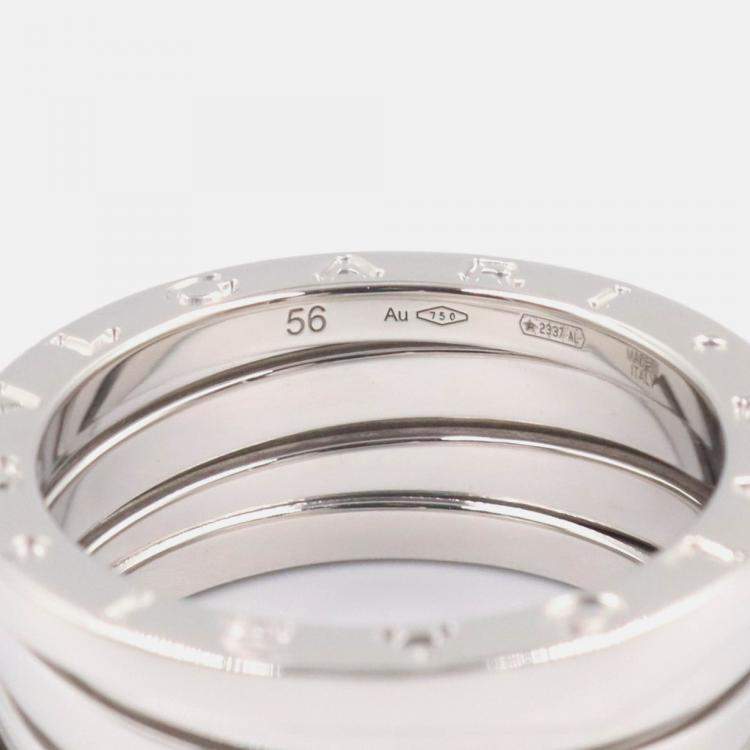 Pre Owned Bvlgari B.Zero1 3-Band White Gold Ring EU 56