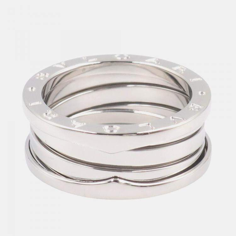 Pre Owned Bvlgari B.Zero1 3-Band White Gold Ring EU 56