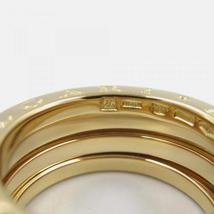 Pre Owned Bvlgari B.Zero1 18K Yellow Gold Ring EU 52