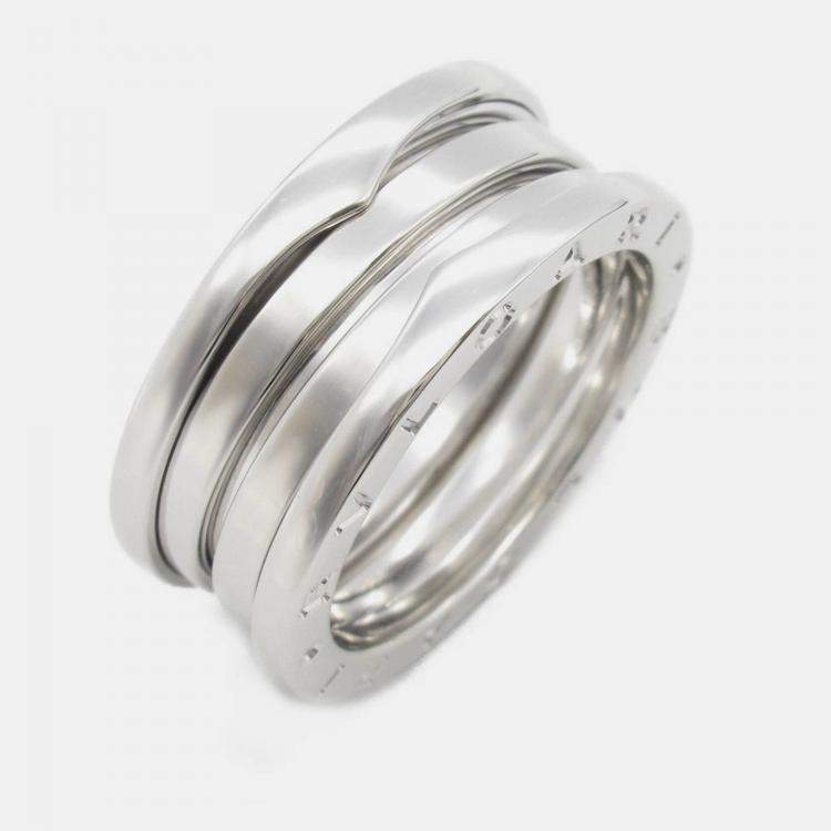 Pre Owned Bvlgari B.Zero1 3-Band 18K White Gold Ring EU 56