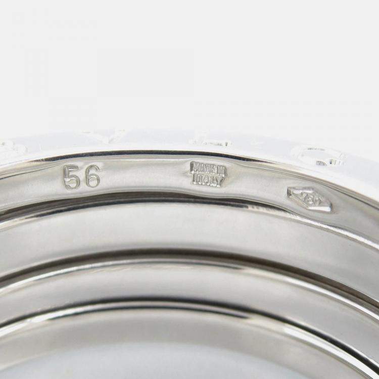 Pre Owned Bvlgari B.Zero1 3-Band 18K White Gold Ring EU 56