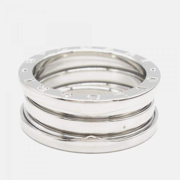 Pre Owned Bvlgari B.Zero1 3-Band 18K White Gold Ring EU 56