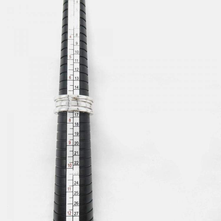 Pre Owned Bvlgari B.Zero1 3-Band 18K White Gold Ring EU 56